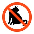 No cats sign ,vector illustratioon on white background