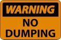 Warning No Dumping Sign On White Background