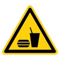 Warning No Eating Or Drinking Symbol Sign, Vector Illustration, Isolate On White Background Label .EPS10 Royalty Free Stock Photo