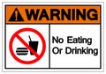 Warning No Eating Or Drinking Symbol Sign, Vector Illustration, Isolate On White Background Label .EPS10 Royalty Free Stock Photo