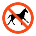 No horse sign ,vector illustratioon on white background Royalty Free Stock Photo