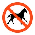 No horse sign ,vector illustratioon on white background