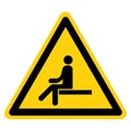 Warning No Sitting Symbol Sign, Vector Illustration, Isolate On White Background Label .EPS10