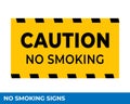 Warning No Smoking Area Signs In Vector, Easy To Use And Print Design Templates