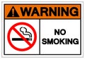 Warning No Smoking Symbol Sign, Vector Illustration, Isolate On White Background Label .EPS10 Royalty Free Stock Photo