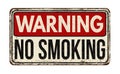 Warning no smoking zone vintage metal sign