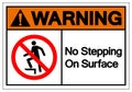 Warning No Stepping On Surface Symbol Sign, Vector Illustration, Isolate On White Background Label .EPS10