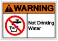 Warning Not Drinking Water Symbol Sign, Vector Illustration, Isolate On White Background Label .EPS10 Royalty Free Stock Photo