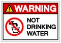 Warning Not Drinking Water Symbol Sign ,Vector Illustration, Isolate On White Background Label. EPS10 Royalty Free Stock Photo