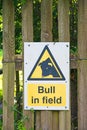 Warning notice dangerous bull