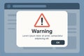 Warning Notification Displayed on a Computer Screen During an Online Session for User Attention and Action Royalty Free Stock Photo