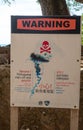 Warning for occurrence of the jellyfish Portuguese man-of-war, at Ao Phra Nang Beach in southern Thailand. Royalty Free Stock Photo