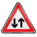 Warning oncoming traffic Royalty Free Stock Photo