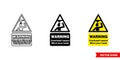 Warning overhead hazard mind your head hazard sign icon of 3 types color, black and white, outline. Isolated vector sign symbol