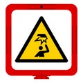 Warning Overhead Obstacles Symbol ,Vector Illustration, Isolate On White Background Label. EPS10