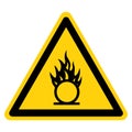 Warning Oxidizer Hazard Symbol Sign, Vector Illustration, Isolate On White Background, Label .EPS10