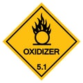Warning Oxidizer Symbol Sign, Vector Illustration, Isolate On White Background, Label .EPS10
