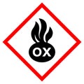 Warning Oxidizing Materials Sign ,Vector Illustration, Isolate On White Background Label. EPS10 Royalty Free Stock Photo