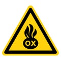 Warning Oxidizing Materials Sign ,Vector Illustration, Isolate On White Background Label. EPS10 Royalty Free Stock Photo
