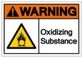 Warning Oxidizing Substance Symbol ,Vector Illustration, Isolate On White Background Label. EPS10 Royalty Free Stock Photo