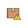 warning parcel. Signs and symbols can be used for web, logo, mobile app, UI, UX