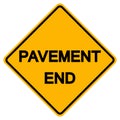 Warning Pavement End Road Symbol Sign, Vector Illustration, Isolate On White Background, Label. EPS10 Royalty Free Stock Photo