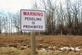 Warning peddling is prohibited sign Royalty Free Stock Photo