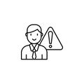 warning, person, exclamation icon. Element of Human resources for mobile concept and web apps illustration. Thin line icon for