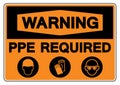 Warning PPE Required Symbol Sign ,Vector Illustration, Isolate On White Background Label .EPS10 Royalty Free Stock Photo