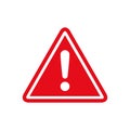 Warning, precaution, attention, alert icon, exclamation mark in triangle shape Ã¢â¬â vector Royalty Free Stock Photo