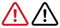 Warning, precaution, attention, alert icon, set exclamation mark in triangle shape - for stock