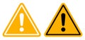 Warning, precaution, attention, alert icon, set exclamation mark in triangle shape - for stock