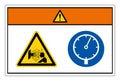 Warning Pressurized Device Symbol Sign, Vector Illustration, Isolate On White Background Label. EPS10