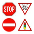 Warning and prohibition traffic signs