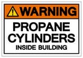 Warning Propane Cylinders Inside Building Symbol Sign, Vector Illustration, Isolate On White Background Label. EPS10