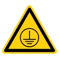 Warning Protective Earth Ground Symbol Sign, Vector Illustration, Isolate On White Background Label. EPS10