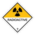 Warning Radioactive Symbol Sign Isolate On White Background,Vector Illustration EPS.10 Royalty Free Stock Photo