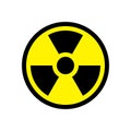 Warning radioactive zone symbol, radiation icon, isolated on white background,  illustration. Royalty Free Stock Photo