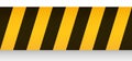 Warning ribbon with yellow black stripes. Barricade tape Royalty Free Stock Photo