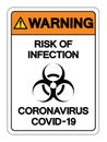 Warning Risk Of Infection Coronavirus Covid-19 Symbol Sign, Vector Illustration, Isolate On White Background Label. EPS10