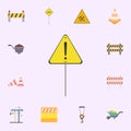 warning road sign colored icon. Building materials icons universal set for web and mobile Royalty Free Stock Photo