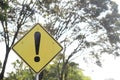 Warning road sign or exclamation mark traffic sign with right side blank area Royalty Free Stock Photo