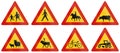 Warning Road Signs In Iceland