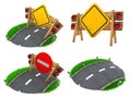 Warning Roadsigns - Set of 3D Illustrations.