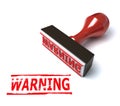 Warning rubber stamp 3d rendering Royalty Free Stock Photo