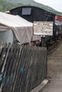 Warning safety do not tresspass sign at heritage railway.  North Yorkshire Moors Railway Royalty Free Stock Photo