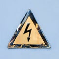 Warning safety sign Danger of electric shock. Royalty Free Stock Photo