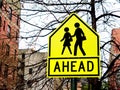 Warning School Crossing Children Sign Royalty Free Stock Photo