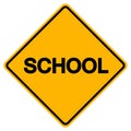 Warning School Sign, Vector Illustration, Isolate On White Background Label. EPS10 Royalty Free Stock Photo