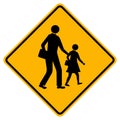 Warning School Traffic Road Sign Royalty Free Stock Photo
